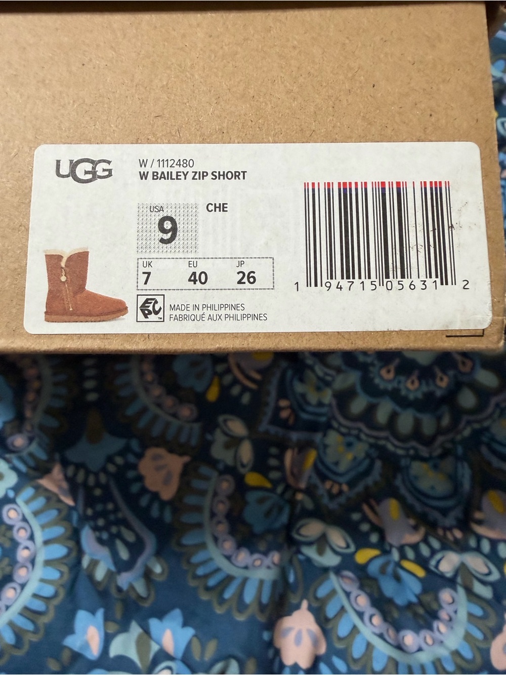 UGG Chestnut W Bailey Zip Short Boots